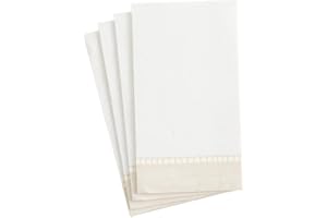 Caspari Natural, Servilletas de Papel con Borde de Lino para Invitados, Color, 12 por Paquete