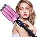 Professional Curling Tongs,CoFashion Hot Tools Curling Iron Large Barrel 25mm Ceramic LCD Display Wave Styling Hair Curlers Temperature Adjustable Pink