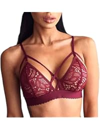 Rcool Push-up Traje de Baño - Encaje Acolchado Bra Bikini Floral de Ropa Interior Atractiva Floral Escarpada del Cordón Sujetador Inconsútil Bralette para Mujeres