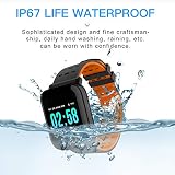 CXL Fitness-Tracker-Farbbildschirm Smart Armband Uhr Herz Rate Blutdruck-Schlaf-Überwachung 1,3 Zoll IP67 wasserdichtes intelligentes Armband GPS Schlaf-Monitoring-Pedometer Kalorie,Orange