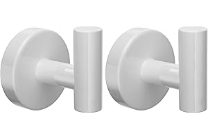 YUET 2 Pezzi Ganci Portasciugamani in SUS 304 Acciaio Inox Gancio Appendiabiti da Parete Con Accessori a vite per Cucina e Bagno Asciugamani Muro Accappatoio (Bianco)