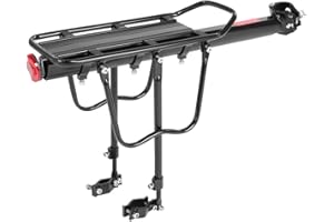 01 02 015 Porte-Bagages arrière pour vélo, Porte-Bagages arrière en Alliage d'aluminium Robuste 50 kg/110 LB avec réflecteur pour vélo de Montagne et de Route