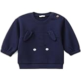 United Colors of Benetton Front Ear Detailed Shoulder Button Bicycle Collar Sweatshirt Sweatshirt Baby