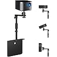 Dsocool Projector Stand Universal, Projector Bedside Sofa Mount Bed Headboard Projector Stand 2 IN 1 Adjustable 360° Rotation Projector Wall Mount Desktop Stand Saves Space