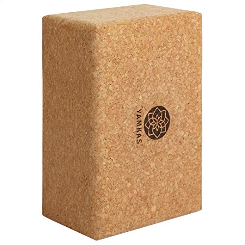 Yamkas Mattoncini in Sugero | Blocchi Yoga Ecologico | Yoga Block Cork | Blocco Yoga Sughero | Mattoni Yoga Antiscivolo | Made in Portugal | 227x120x75mm