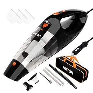 HOTOR High Power DC 12V Portable Auto Corded Car Vacuum Cleaner for Quick Car Cleaning for Car Use Only, Orange