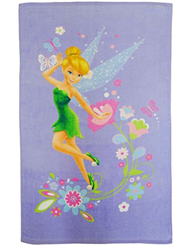 Badetuch / Strandtuch – “ Disney Fairies – Tinkerbell “ – 70 cm * 120 cm – 100 % Baumwolle – für Kinder – Handtuch – Mädchen – 70×120 für Kinder – Badehandtuch – Kinderbadetuch / Saunatuch – Saunahandtuch – Badehandtuch – Schmetterlinge lila Elfen / Feen – Tinker – Blumenranken - 2