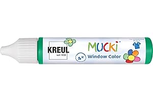 ‎INNSPIRO KREUL 24413 - Mucki Window Color, dunkelgrün, 29 ml Pen, Fenstermalfarbe auf Wasserbasis, parabenfrei, glutenfrei, laktosefrei, vegan, leicht vermalbar, auswaschbar