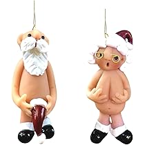 Christmas Naughty Santa Christmas Ornament Decorations 5CM
