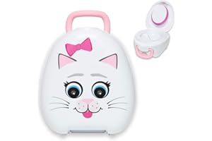 My Carry Potty - Pot de Voyage Chat, Meilleur Siège de Toilette Portable pour les Tout-Petits et les Enfants à Emporter Partout