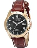 Agent X Herren Armbanduhr Quarzuhr Braune Armband aus Leder mit Datumanzeige AGX040