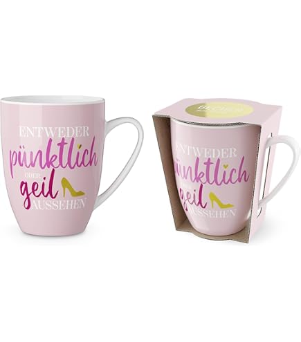 Porzellan-Kaffeebecher 'Beginne Den Tag Mit Einem Lächeln' – 250 Ml, 9,8x8,2 Cm, Spülmaschinenfest