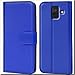 Produktbild Conie Schutzhülle kompatibel mit Samsung Galaxy A6 Plus, Blaue PU Lederhülle Klapphülle Etui Tasche mit Kartenfächer