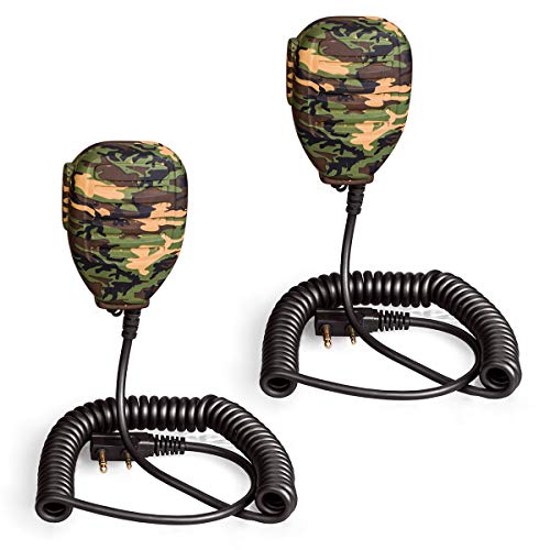 Preisvergleich Produktbild Schulterlautsprecher-Mikrofon mit Spiralkabel für Walkie-Talkie, Handmikrofon für BaoFeng UV-5R 5RA 5RB 5RC 5RD 5RE 5REPLUS 3R+ 2-Wege-Radio-Zubehör (2 Stück)