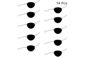 Artibetter 14 Stücke Schwarz Elastische Augenklappe Strabismus Einstellbare Piraten Augenklappe Einzigen Augenmaske mit Schnalle für Kinder Amblyopie Faule Augenklappen