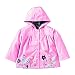 Arrowhunt Baby Girls' Cute Floral Printed Waterproof Hooded Coat Raincoat Pink