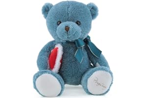 Yeqivo Animales de Peluche Gran Osito de Peluche Peluches con Corazón de Amor Lindo Oso de Peluche para Novia Niño (Azul&Amor, 50CM)