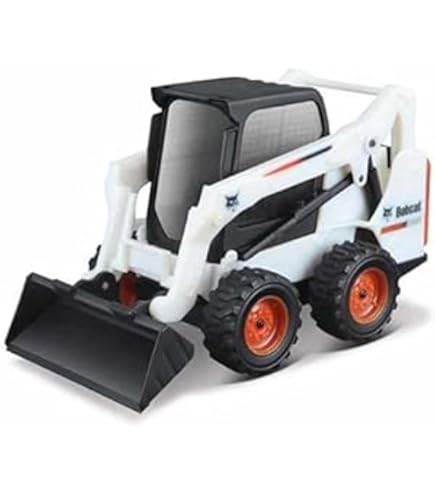 Chariot élévateur Bobcat Miniature Burago - Échelle 1/50, Blanc - Jouet De Collection Pour Enfants Dès 3 Ans
