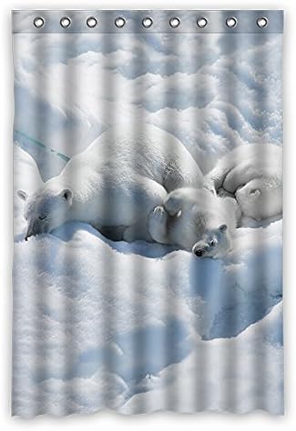 'Polar Bear And Waterproof and Mildew Resistant Polyester Shower Curtain Bathroom Decorative 48 "X72 (120 cm x 183 cm Poppy Field, Polyester, E, 48" x 72"
