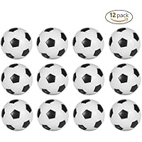 12 bolas de repuesto para futbolín, tamaño pequeño, 36 mm, color blanco y negro
