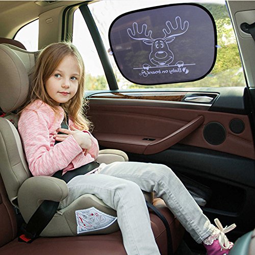 BAYTTER® 2 Stück Auto Baby Sonnenschutz + Sonnenblende Babyaufkleber mit „Baby on Board“ Sonnenschutzblende für Baby mit Saugnäpfen Anti-UV Schutz - 5