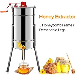 Kwasyo Diamètre 38cm Acier Inoxydable Extracteur De Miel Manuel 3 Cadre Manivelle Extraction Apiaire Centrifugeuse
