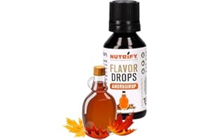 NUTRIFY Flavor Drops syrop klonowy 30 ml, krople smakowe bez kalorii, więcej smaku w żywności i napojach, bez cukru, bez tłuszczu, wegański, bez sztucznych barwników, aromat syropu klonowego, syrop