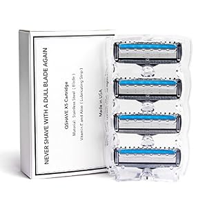 QSHAVE X5 Blade (5-Blade) Razor Refills/Cartridges with Trimmer Fit QSHAVE Blue Series Razor (12 Cartridges) - Image 2
