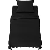 Dreamzie - Bed Sheet Set 90x190 cm - Brushed Microfiber - Black | 3-Piece Bed Linen &middot; Fitted Sheet 90 x 190 cm &middot; Top Sheet 1