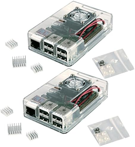 EleBOX Enclosure with HEATSINK &amp; FAN For Raspberry Pi 3 RPI 2 Case (transparent x2)