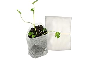 SKYPRO 200 bolsas de vivero biodegradables no tejidas, bolsas de cultivo de plantas, bolsas de plántulas, 8 x 10 cm