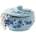 Produktbild KAILLEET YY6 Princess Jewelry Box Glück Blumen Schmuck Aufbewahrungsbox Geprägte Romantische Schmuckschatulle (Farbe : Blau)