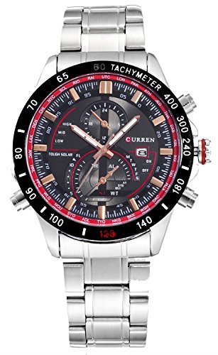 CURREN Herren Armbanduhr Analog Multifunktions Chronograph Quarz Silber Edelstahl Herrenuhren CURREN Herren Armbanduhr Analog Multifunktions Chronograph Quarz Silber Edelstahl Herrenuhren