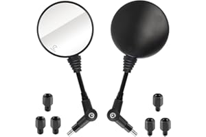 Evermotor universal E9 moto scooter ciclomotor ATV espejo retrovisor lateral retrovisor moto espejo lateral M10 M8 rosca derecha y rosca izquierda E-aprobado