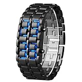 Herren Metallriemen Lava Digital LED Anzeigen ArmbandUhr