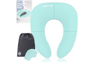 JOOL BABY PRODUCTS Jool Baby Folding Travel Potty Seat for Girls, Fits Round & Oval Toilets, Non-Slip Suction Cups, Includes Free Travel Bag (Aqua)
