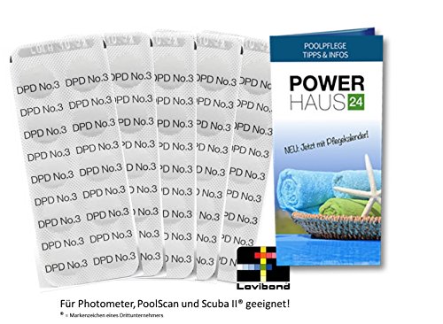 60 Photometer / Scuba II® Testtabletten Gesamt Chlor DPD3 (6 Streifen a`10 Testtabletten)