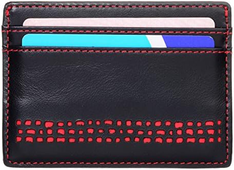 RFID Blocking Credit Card Holder for Men | Genuine Leather | 5 Pockets | Ultra Slim - Vintage Black