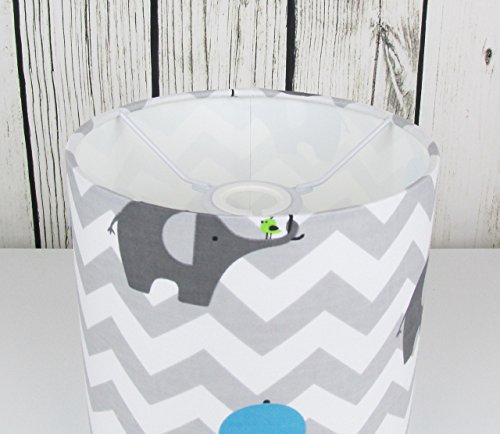 Elephant Chevrons Lampshade with Blue Umbrella