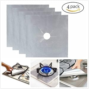 sottopentola rivestimento protettivo per fornello a gas LinTimes Foglio di  alluminio di protezione riutilizzabile per fornello a gas antiaderente  Coperchi per padelle Casa e cucina berjaya.edu.my