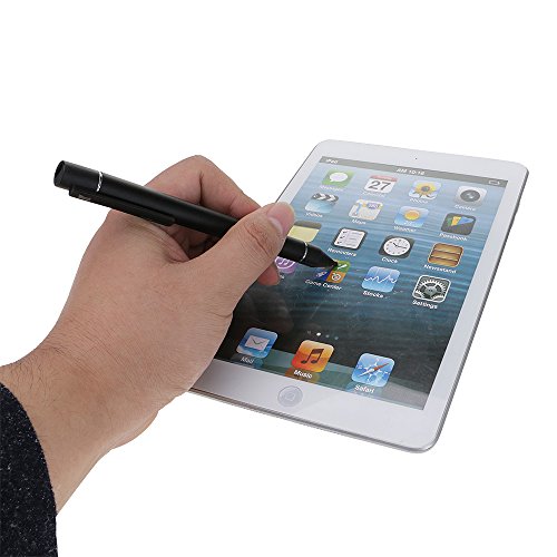 HuntGold ?Wiederaufladbar Feiner Punkt Touch Eingabestift für Samsung iPhone iPad Android Tablet Schwarz - 6
