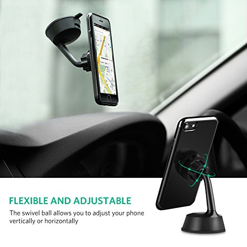 UGREEN Porta Cellulare Magnetico Universale con Ventosa, Supporto Auto Per Parabrezza Cruscotto, Supporto Magnetico Cellulare per GPS, iPhone X/ iPhone 8/ 8 Plus, Samsung Galaxy S8 / S8 Plus, ecc.
