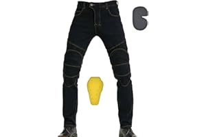 MANYMANY Jeans da Moto per Uomo Pantaloni da Moto protettivi per Jeans, Blu, S/M/L/XL/2XL/3XL