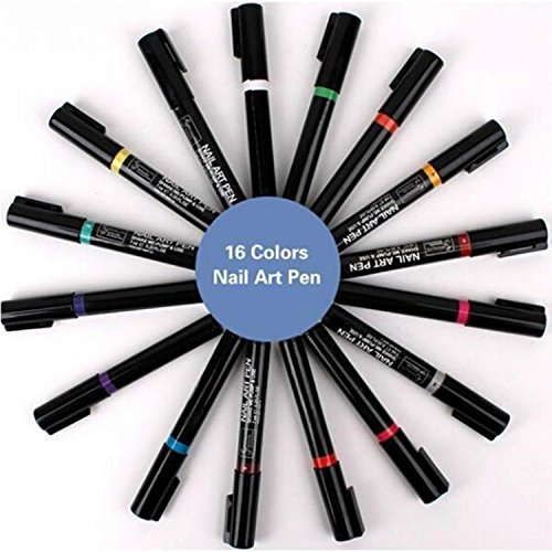 16 Farben Nagel Kunst Feder Nageldesign Stift DIY für Nail Art Salon Beauty 1 Stück - 4