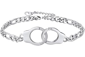 PROSTEEL Tobilleras Esclavas Colgantes con Esposas Handcuff para Novia Hija Madre, Regalo Original Dia de La Madre Aniversario