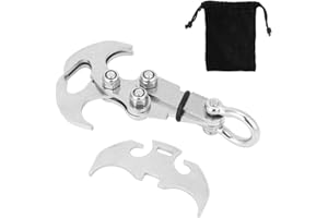 SOLUPTANISU Crochet Escalade,Mousqueton Multifonction,Crochet Gravitationnel Grappling Crochet Pince Pliante Escalade en Acier Inoxydable Alpinisme Crochet Multifonctionnel Outil De Survie Mousqueton Extérieur