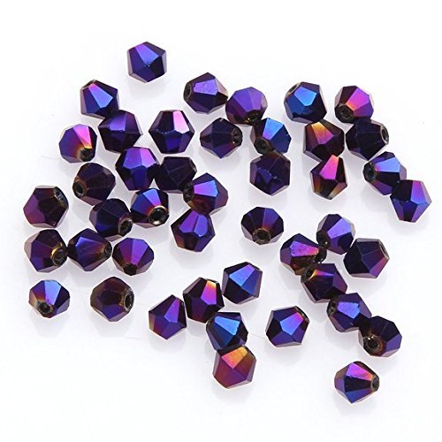 Forever Yung 100pcs/lot Purple Faceted Crystal Beads 4mm for European Bracelet Jewelry Making