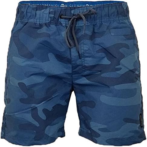 CS Branded 2k18Mar Mens Camouflage Swim Shorts Crosshatch Army Camoswim Military Knee Length Summer[Blue,XL]