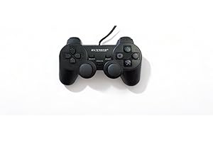 MAXTECH Mando con Cable para Sony PlayStation 2 PS2 Dual shock Controller Controllador Negro