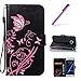 Produktbild Galaxy S7 Hülle,Für Samsung Galaxy S7 Hülle Case Flower Ledertasche Schutzhülle Cover Etui Tasche,Galaxy S7 Hülle Leder,EMAXELERS Für Samsung Galaxy S7 Hülle Glitzer,Galaxy S7 Case Retor Elegant Cute Bunte Schmetterlings-Blume Muster PU Leder Brieftasche Hülle Flip Wallet Case Cover für Galaxy S7,Galaxy S7 Hülle Bookstyle Hüllen Etui Lederhülle mit Standfunktion und Karten-Slots für Samsung Galaxy S7,Black Narcissus Butterfly